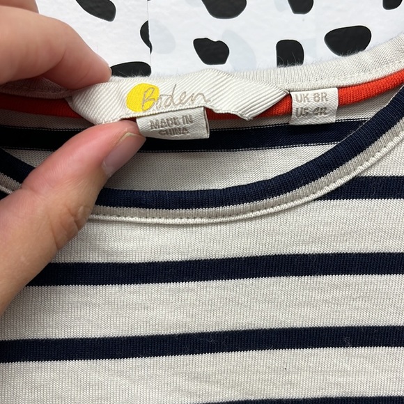 Boden Puff Sleeve Striped Dress - Picture 4 of 12